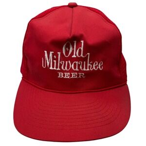 Old Milwaukee Beer Vintage Red Trucker Hat Designer Pro Snapback Mesh Cap